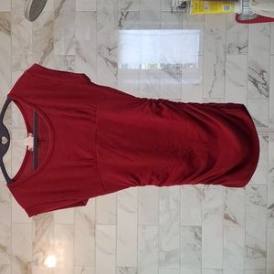 Short-sleeved Burgandy Sweater Top